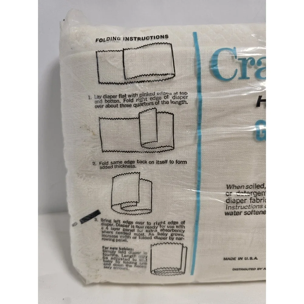 New Vtg Cradlecraft  Heavy Weight Gauze‎ Cloth Diapers , 12  21